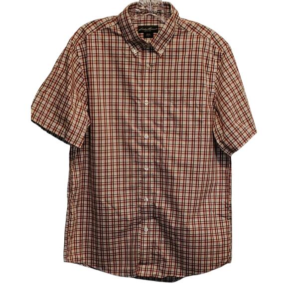 Eddie Bauer Men's Plaid Short Sleeve Button Down Shirt Size Medium - Picture 1 of 8